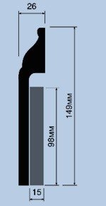 Заказать Напольный плинтус 149х26 мм Hiwood B150 2 м 