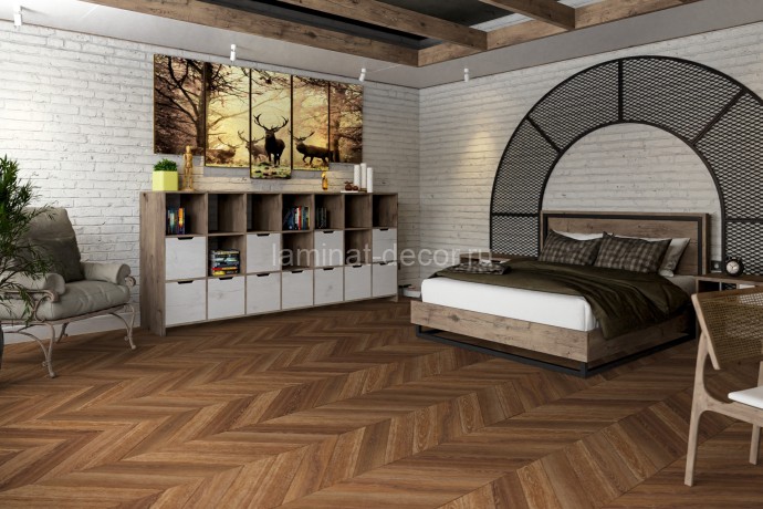 Заказать Кварцвиниловая плитка Damy Floor Chevron LVT Шайо DF07-Ch-LVT 600х127х2.5 мм 40 шт-3.048 м2 43 класс 
