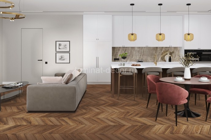 Заказать Кварцвиниловая плитка Damy Floor Chevron LVT Шайо DF07-Ch-LVT 600х127х2.5 мм 40 шт-3.048 м2 43 класс