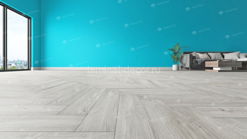 Заказать Каменно-полимерный ламинат SPC Alpine Floor Light Parquet ECO 13-11 Снежный замок 4V-Groove фаска 600х125х4 мм 43 класс упаковка 1.95 м2 16 кг 
