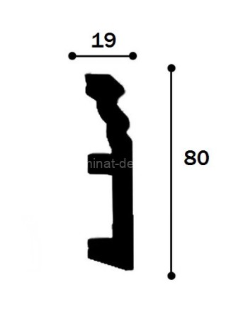 Заказать Напольный плинтус 19х80 мм Orac Decor Duropolymer SX195 2 м 