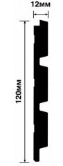 Стеновая панель 120х12 мм Hiwood LV124 BK черный 2,7м