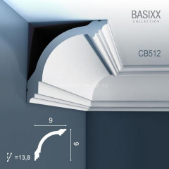 Декоративный потолочный плинтус Orac Decor DUROFOAM CB512N 90х90 мм белый экструдированный легкий полимер 200 см