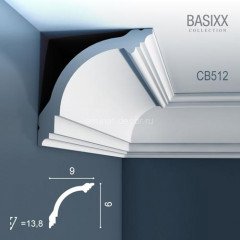 Декоративный потолочный плинтус Orac Decor DUROFOAM CB512N 90х90 мм белый экструдированный легкий полимер 200 см