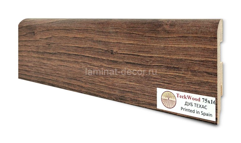Заказать Напольный плинтус МДФ Teckwood цветной Дуб Техас 75х16х2150 мм