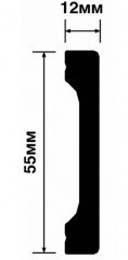 Напольный плинтус 55х12 мм Hiwood B55V1 белый 2м