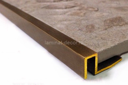 Заказать Латунный П-профиль закладной 10х10 ЛПО-П10х10 старая бронза 2,7 м