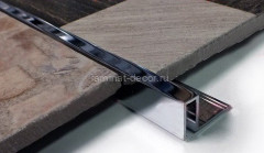 Латунный П-профиль закладной 10х10 ЛПО-П10х10 хром полированный 2,7 м