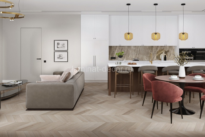 Заказать Кварцвиниловая плитка Damy Floor Chevron LVT Пале-Рояль DF02-Ch-LVT 600х127х2.5 мм 40 шт-3.048 м2 43 класс 