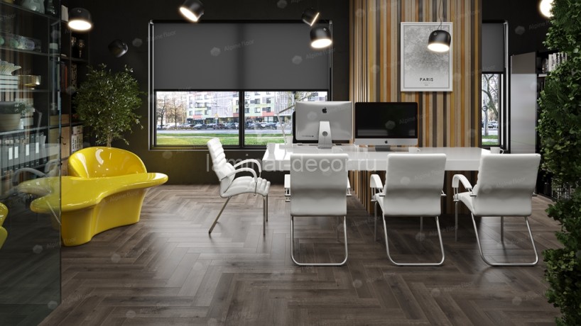 Заказать Каменно-полимерный ламинат SPC Alpine Floor Light Parquet ECO 13-19 Дуб Антарес замок 4V-Groove фаска 600х125х4 мм 43 класс упаковка 1.95 м2 16 кг 