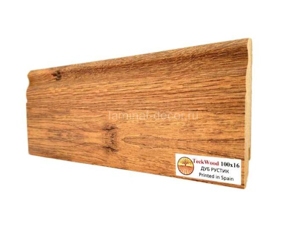 Заказать Напольный плинтус МДФ Teckwood цветной Дуб Рустик 100х16х2150 мм