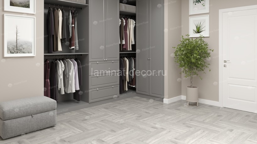 Заказать Каменно-полимерный ламинат SPC Alpine Floor Light Parquet ECO 13-21 Дуб Полис замок 4V-Groove фаска 600х125х4 мм 43 класс упаковка 1.95 м2 16 кг 