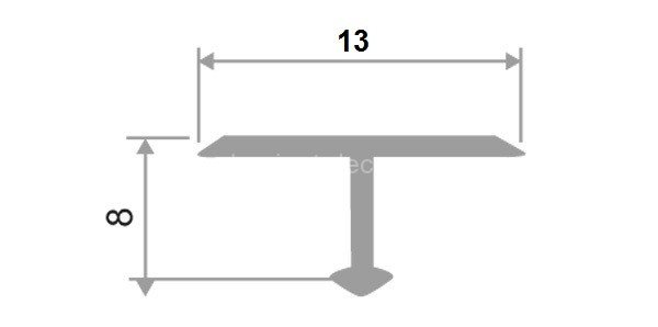 Заказать Алюминиевый Т-профиль ПТ-13 золото глянцевое 2,7 м 
