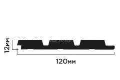 Отделочная панель стеновая HiWood LV124L S339S 12х120 мм серая 2,7 м