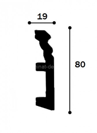 Заказать Напольный плинтус гибкий 19х80 мм Orac Decor Duropolymer SX195F 2 м 