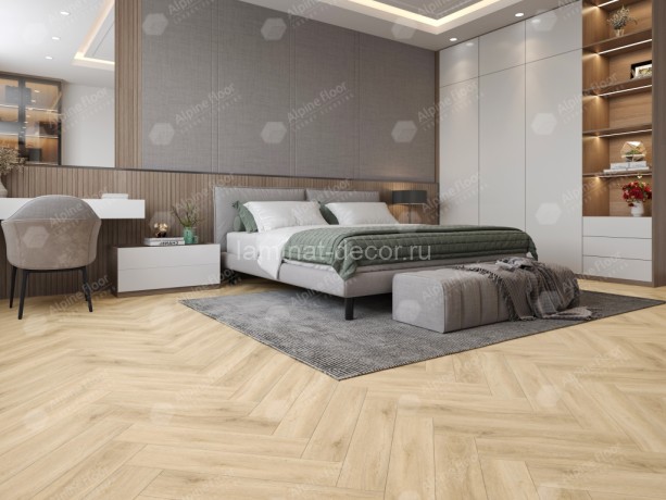 Заказать Каменно-полимерный ламинат SPC Alpine Floor Light Parquet ECO 13-24 Дуб Ригель замок 4V-Groove фаска 600х125х4 мм 43 класс упаковка 1.95 м2 16 кг 