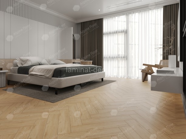 Заказать Каменно-полимерный ламинат SPC Alpine Floor Light Parquet ECO 13-26 Дуб Лесат замок 4V-Groove фаска 600х125х4 мм 43 класс упаковка 1.95 м2 16 кг 