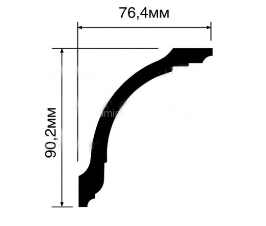 Заказать Потолочный плинтус 90х76 Hiwood A118 2 м 
