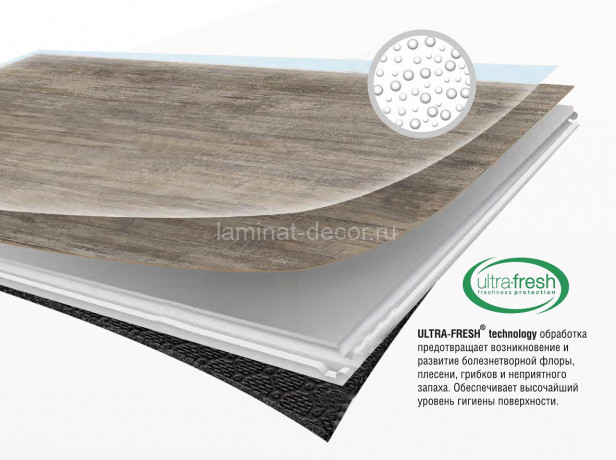 Заказать Виниловый ламинат замковый Ceramo Vinilam Wood 61518 дуб парижский 5,5 мм (интегрированная подложка)