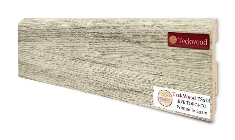 Заказать Напольный плинтус МДФ Teckwood цветной Дуб Торонто 75х16х2150 мм 