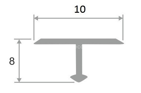 Заказать Латунный Т-профиль 10 ЛПТ-10 хром полированный 2,7 м 