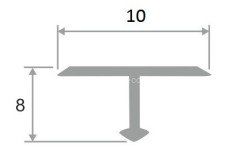 Латунный Т-профиль 10 ЛПТ-10 хром полированный 2,7 м