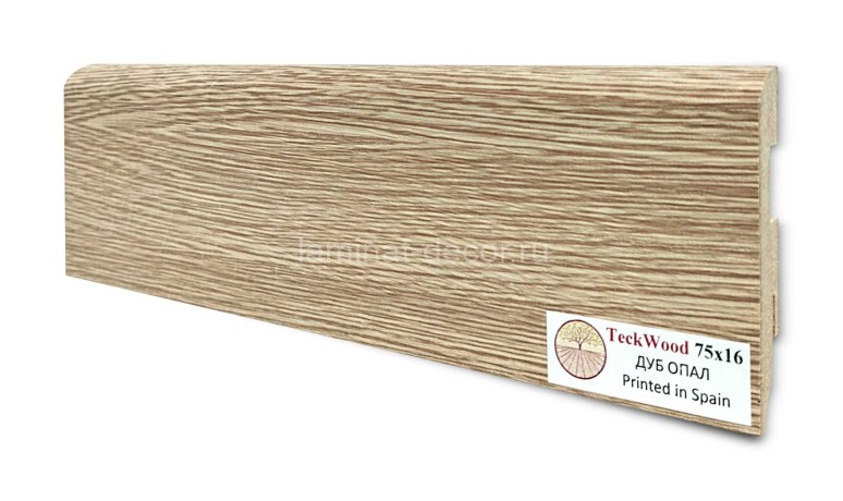 Заказать Напольный плинтус МДФ Teckwood цветной Дуб Опал 75х16х2150 мм
