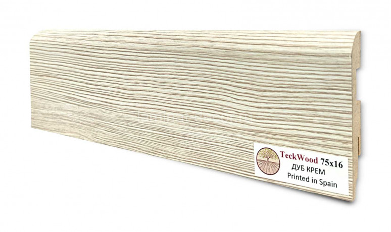 Заказать Напольный плинтус МДФ Teckwood цветной Дуб Крем 75х16х2150 мм 