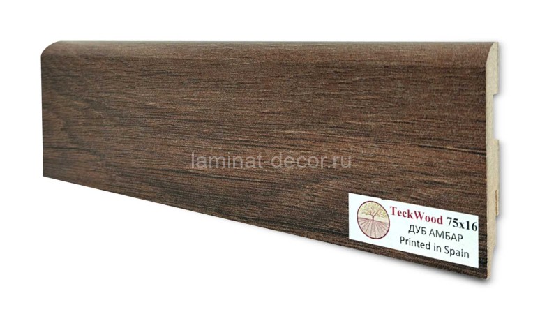 Заказать Напольный плинтус МДФ Teckwood цветной Дуб Амбар 75х16х2150 мм