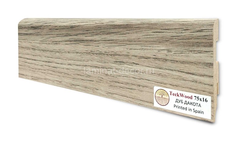 Заказать Напольный плинтус МДФ Teckwood цветной Дуб Дакота 75х16х2150 мм