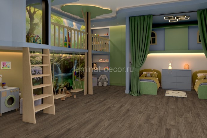 Заказать Кварцвиниловая плитка Damy Floor Family LVT Орех Американский 0036-3 - LVT 1227х187х2.5 мм 18 шт-4.13 м2 43 класс 