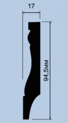 Напольный плинтус 94,5х17 мм Hiwood B95 2 м