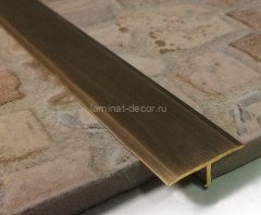 Латунный Т-профиль 26 ЛПТ-26 старая бронза 2,7 м