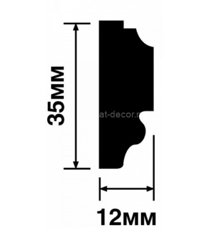Заказать Молдинг 12х35 мм Hiwood D35V1 белый 2м