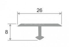 Латунный Т-профиль 26 ЛПТ-26 хром полированный 2,7 м
